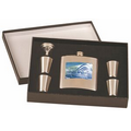 Stainless Steel Flask Set in Black Presentation Box